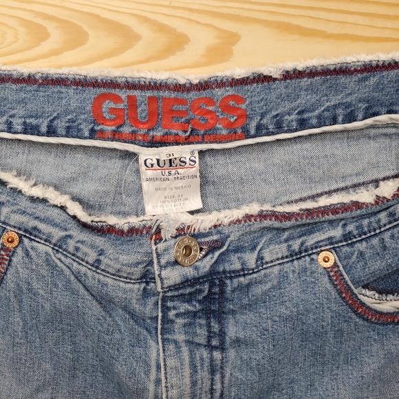Vintage Guess cut off jean shorts size 31 - Picture 3 of 5
